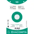 Paquet 50 fiches sous film - bristol quadrillé 5x5 perforé 125x200mm - Blanc - EXACOMPTA