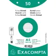 Paquet 50 fiches sous film - bristol quadrillé 5x5 perforé 148x210mm - Blanc - EXACOMPTA