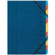 Trieur agrafé avec élastiques 12 compartiments - Bleu - EXACOMPTA