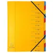 Trieur agrafé avec élastiques 12 compartiments - Jaune - EXACOMPTA