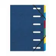 Trieur HARMONIKA® à fenêtres avec élastiques véritable carte lustrée 6 compartiments - Bleu - EXACOMPTA