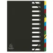 Trieur HARMONIKA® à fenêtres avec élastiques véritable carte lustrée 12 compartiments - Noir - EXACOMPTA