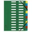 Trieur HARMONIKA® à fenêtres avec élastiques véritable carte lustrée 24 compartiments - Vert - EXACOMPTA