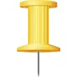 Boîte de 25 épingles Push Pins - Hauteur de pointe 7mm - 10mm de diamètre - Jaune - EXACOMPTA