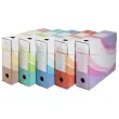 Lot de 5 bo&icirc;tes d'archives dos 80 mm sans film - Couleurs assorties - Exacompta 