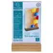 Porte-visuel a. socle en bois A6vertical 