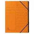 Trieur agrafé 12 compartiments intérieur noir - Orange - Exacompta