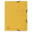 Chemise &agrave; &eacute;lastique 3 rabats A4 en carte lustr&eacute;e 355 g/m&sup2; - Jaune - Exacompta 