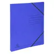 Classeur &agrave; &eacute;lastique 2 anneaux 15 mm A4 en carte lustr&eacute;e 355 g/m&sup2; - Bleu - Exacompta 