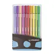 STABILO Stylo feutre Pen 68, ColorParade de 20, gris/bleu