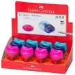 12 FABER-CASTELL Taille-crayon r&eacute;servoir TREND 2019, pr&eacute;sentoir 