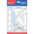 MAPED Kit de géométrie Medium Start 242, 4 pièces,tranparent