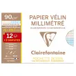 Clairefontaine Papier vélin millimétré, A4, pack promo
