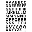 Sticker alphab&eacute;tique A-Z, film noir, hauteur 5 mm - Herma 