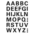 Sticker alphab&eacute;tique A-Z, film noir, hauteur 5 mm - Herma 
