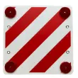 Plaque réfléchissante plastique, 500x500mm, blanc/rouge - Iwh