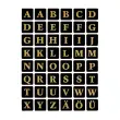 Stickers alphabetique A-Z, film marqué, noir/or - Herma