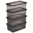 Set de bo&icirc;tes de rangement Bea - 3 x 11 L - Gris - Keeeper 