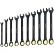 Jeu de clés mixtes à fourche à cliquet, 10 pièces - Quantool