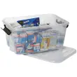 Bo&icirc;te de rangement HOME BOX, 8 L, gris translucide - Plast Team 