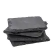 4 Sous-verres en ardoise naturelle, 100 x 100 mm - APS 