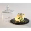 Plat en ardoise naturelle avec cloche en verre - APS 