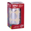 Rouleau de gommettes rondes &Oslash;33 mm m&eacute;tallis&eacute;es argent - Apli 
