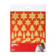 Gommettes or sur fond rouge 2 feuilles - Apli 