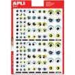 Gommettes thématiques Yeux bleus/verts 3 feuilles - Apli