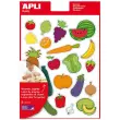 Gommettes th&eacute;matiques Fruits et l&eacute;gumes 3 feuilles - Apli 