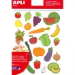 Gommettes thématiques Fruits et légumes 12 feuilles - Apli