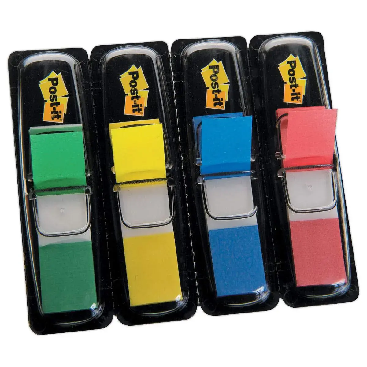 4 Distributeurs de 35 marque-pages repositionnables - 1,2 x 4,4 cm - 3M POST-IT