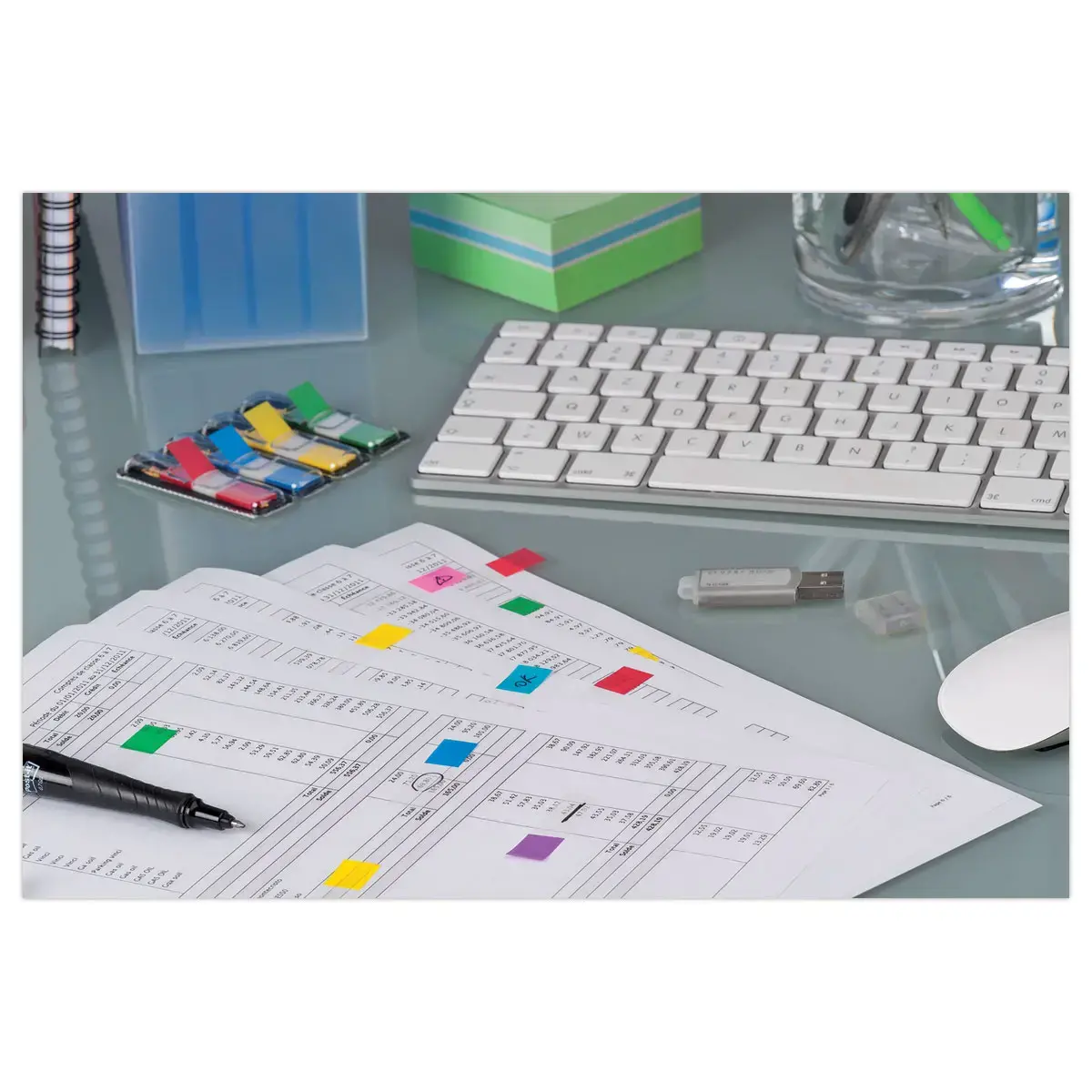 4 Distributeurs de 35 marque-pages repositionnables - 1,2 x 4,4 cm - 3M POST-IT