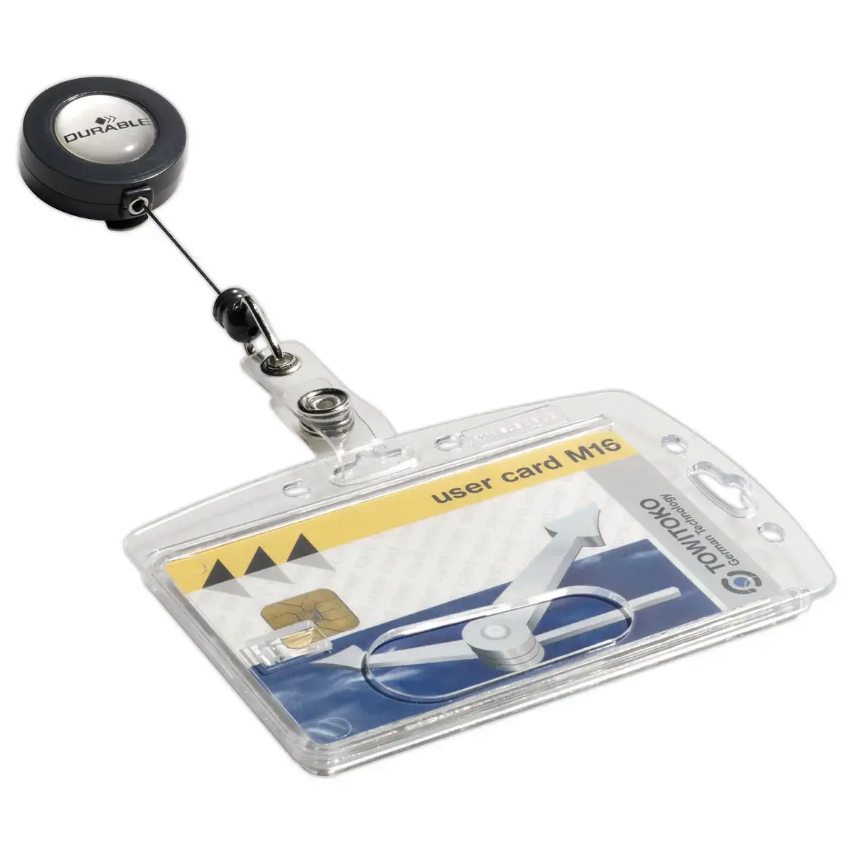 10 Porte-cartes magn&eacute;tiques avec enrouleur - 1 carte - 8,6x5,4 cm - DURABLE 