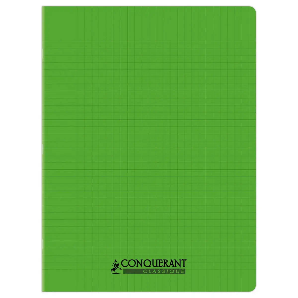 Cahier polypropylène piqûre Seyès - A4+ 90g - 96 pages - Vert - Conquérant