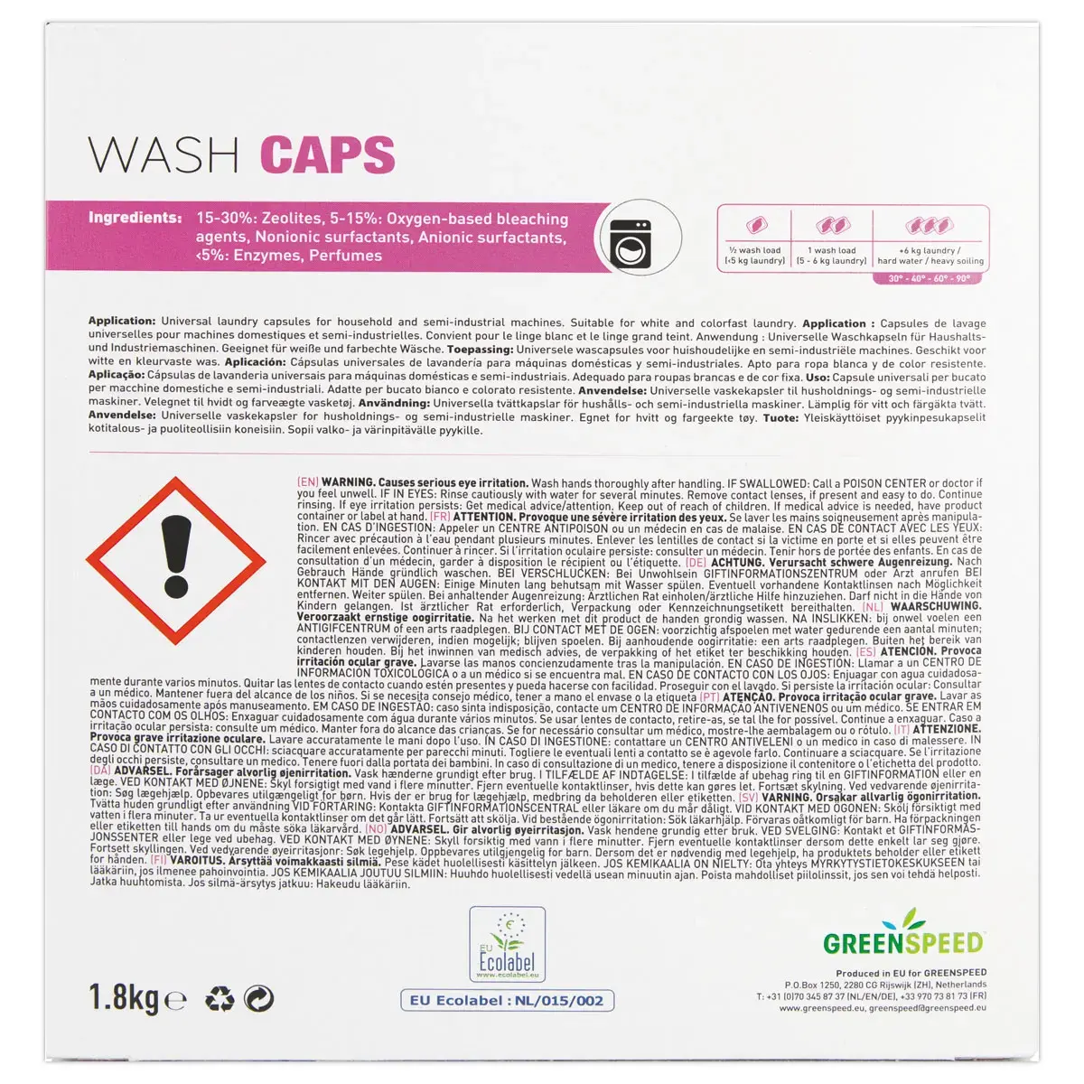 Capsules lave-linge - GREENSPEED