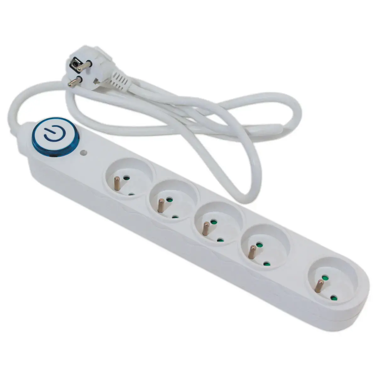 Bloc multiprises 5 prises - C&acirc;ble 1,5 m - Avec interrupteur 