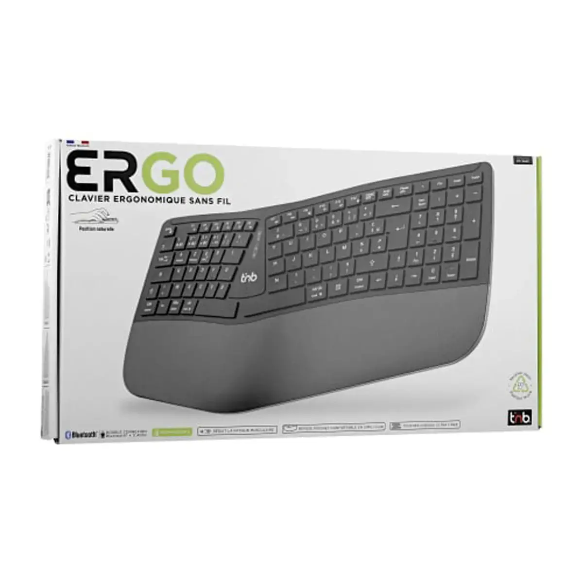 Clavier ergonomique sans fil rechargeable