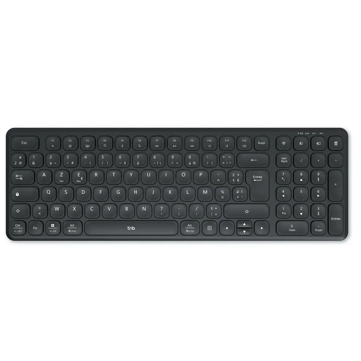 Clavier sans fil rechargeable SLIM PRO Azerty - Noir 