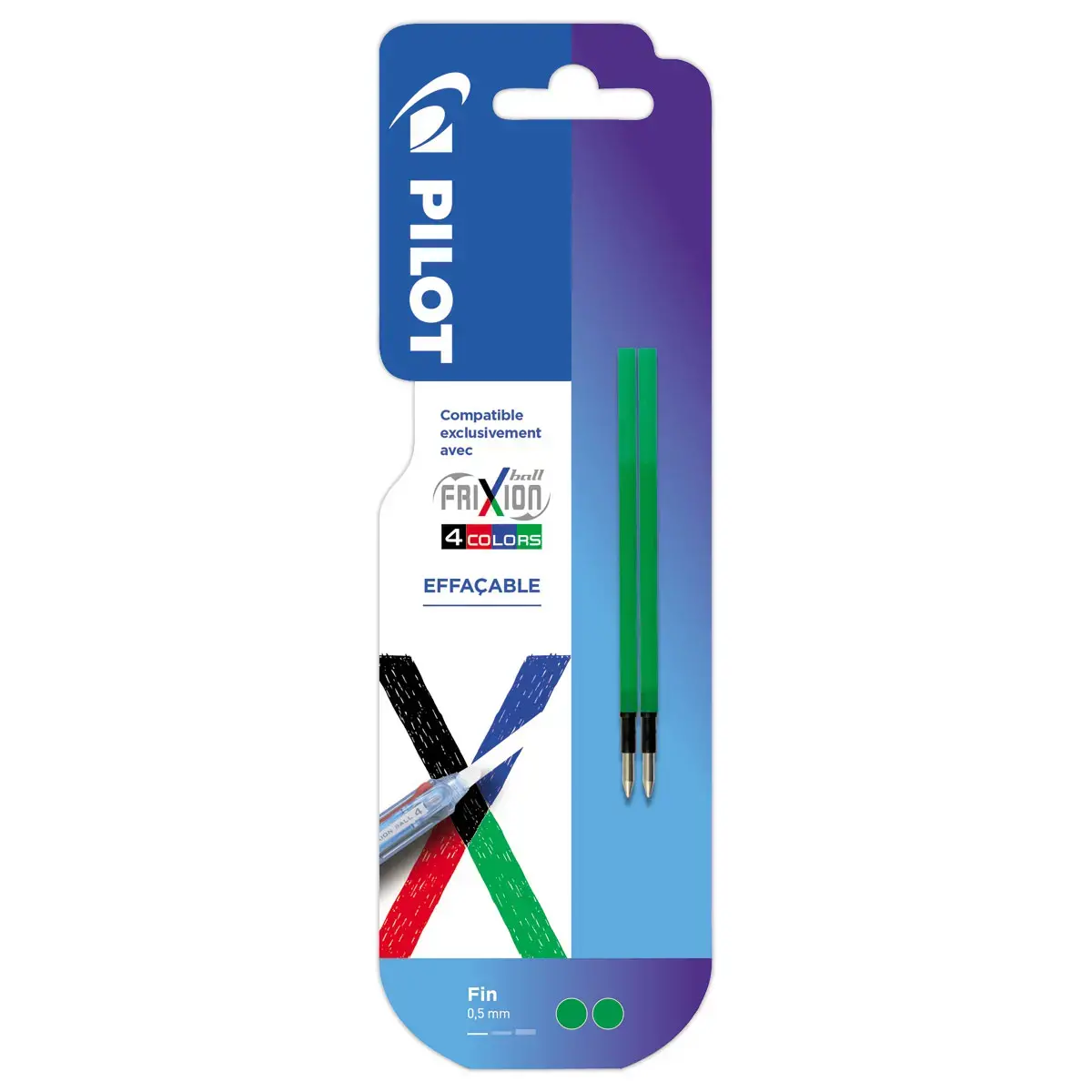 2 Recharges 4 couleurs Frixion - Encre verte - PILOT 
