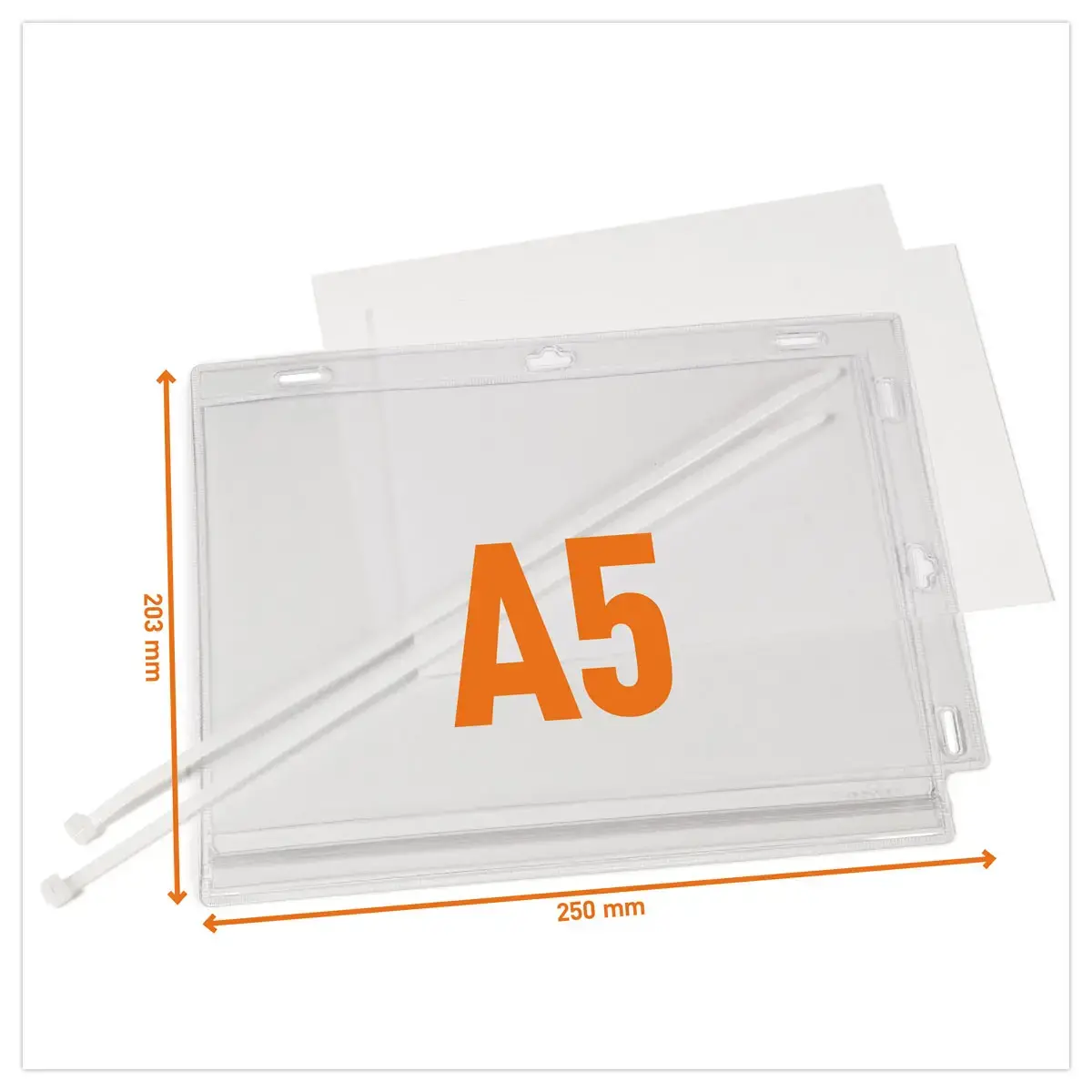 5 Pochettes d'affichage étanches - A5 - Fermeture serre-câbles - DURABLE