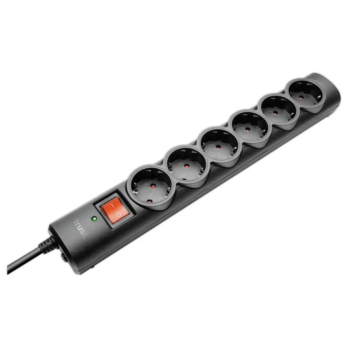 Multiprise 6 ports TRUST - Noir