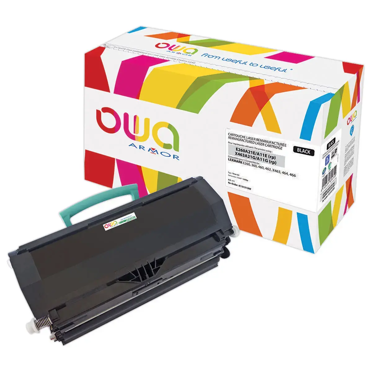 Toner éq. LEXMARK E260A21E, DELL 593-10336, IBM 39V3202, 39V3713, OLIVETTI B0960 - Noir - OWA