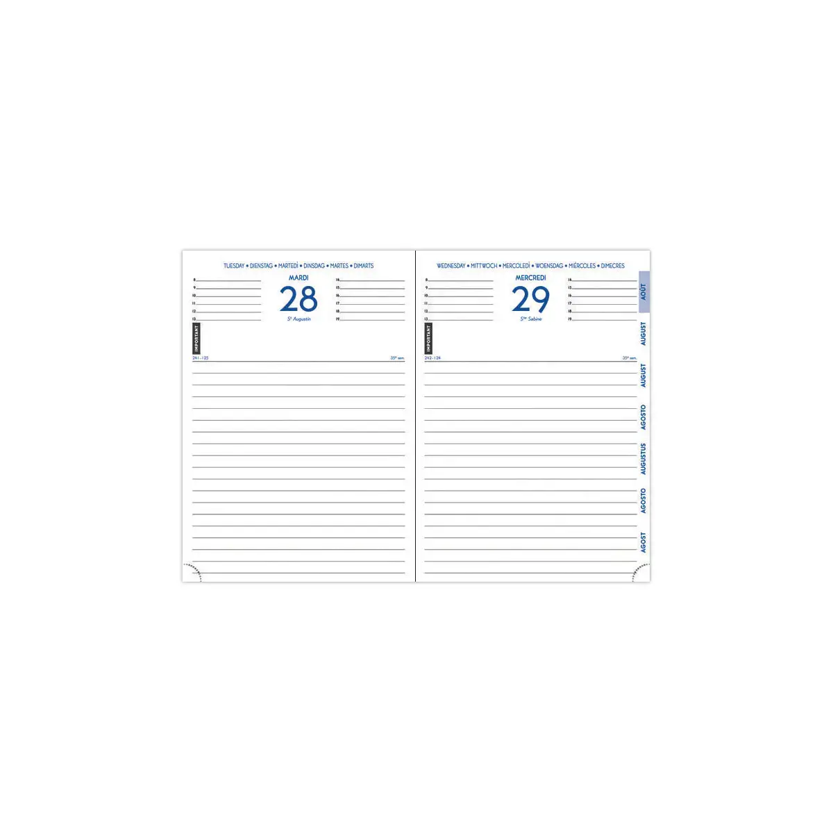 Agenda journalier Winner - 12 x 17 cm - Ao&ucirc;t &agrave; juillet - bleu fonc&eacute; - EXACOMPTA 