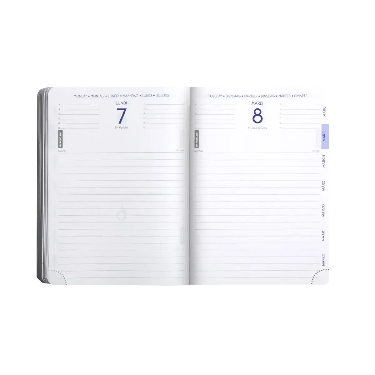 Agenda journalier Winner - 12 x 17 cm - Ao&ucirc;t &agrave; juillet - bleu fonc&eacute; - EXACOMPTA 