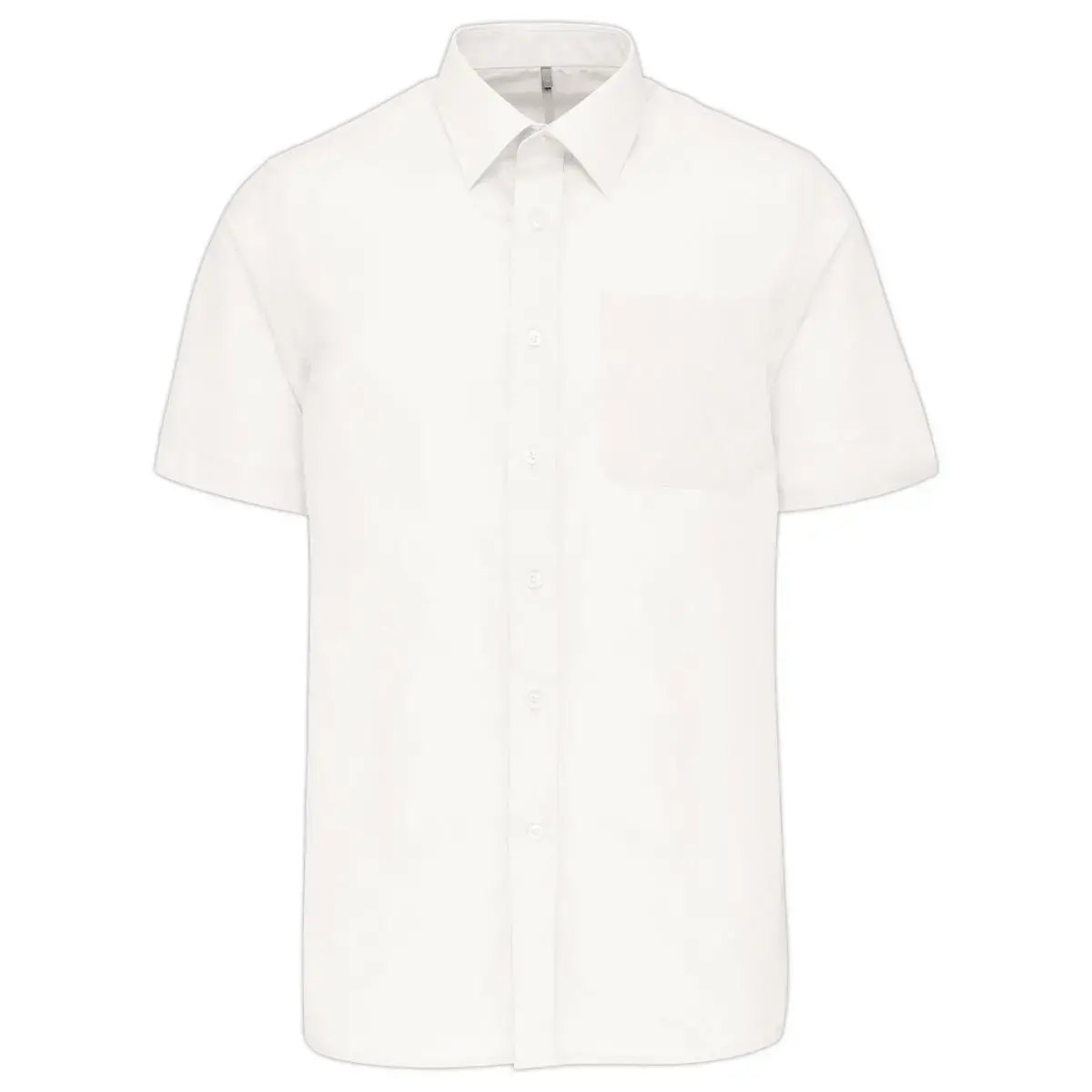 Chemise popeline polycoton homme - Manches courtes - Taille 6XL - Blanc
