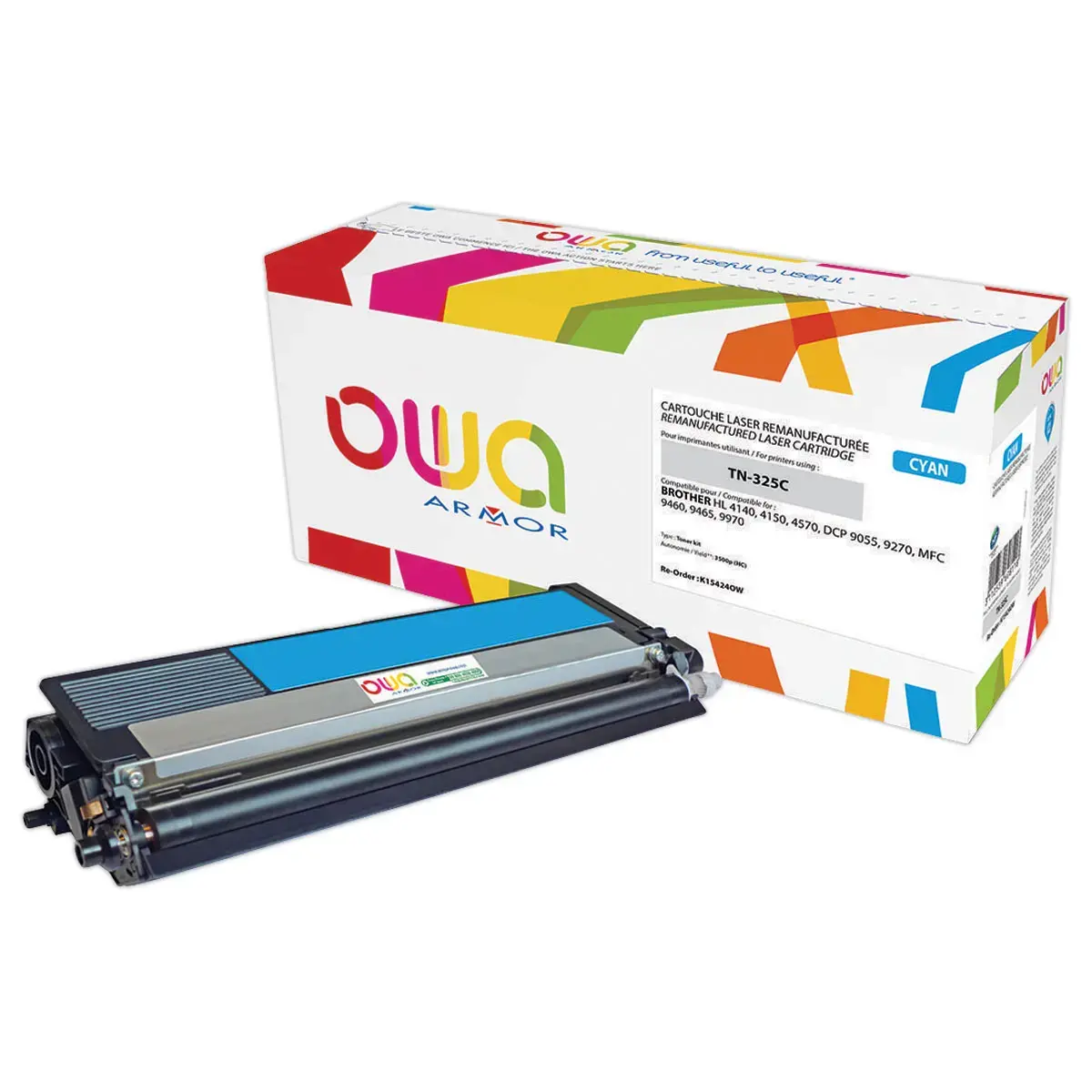 Toner &eacute;q. BROTHER TN-325C - Haute capacit&eacute; - Cyan - OWA 