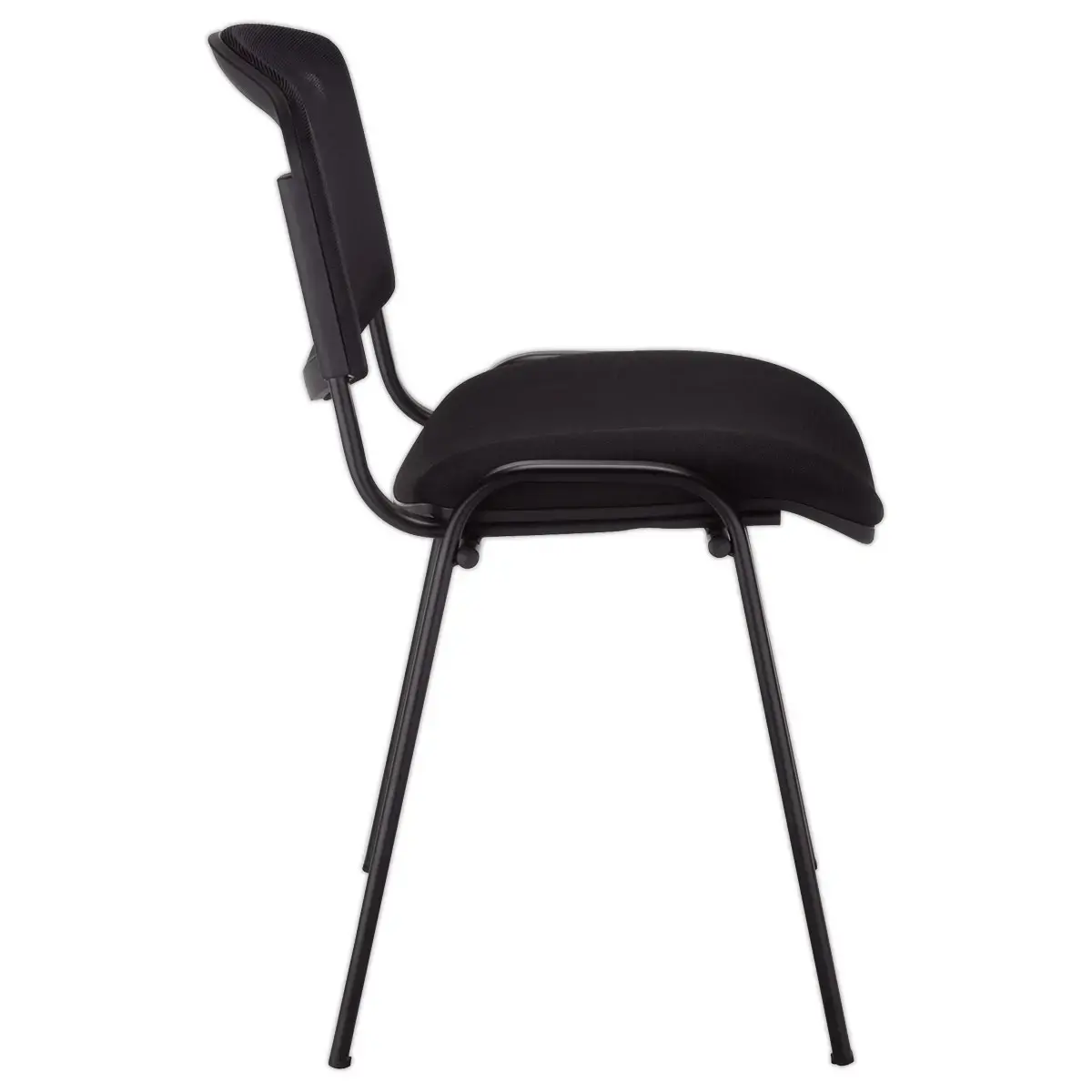 Chaise d'accueil visiteur &agrave; dossier r&eacute;sille Iso - Noir 