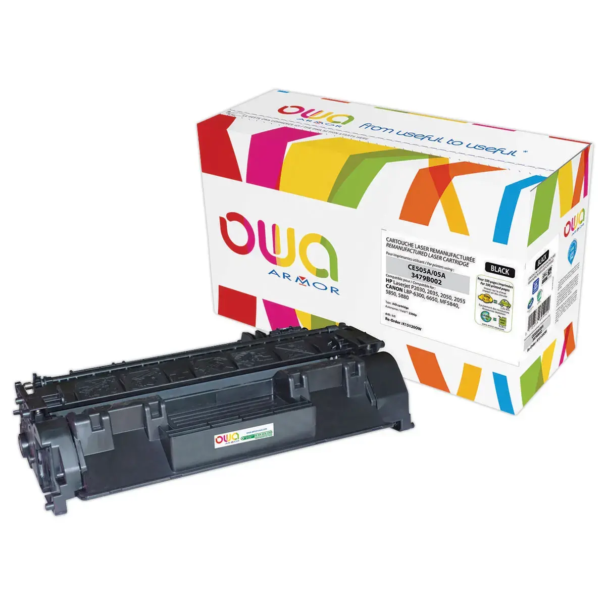 Toner éq. HP CE505A, CANON 719 - Noir - OWA