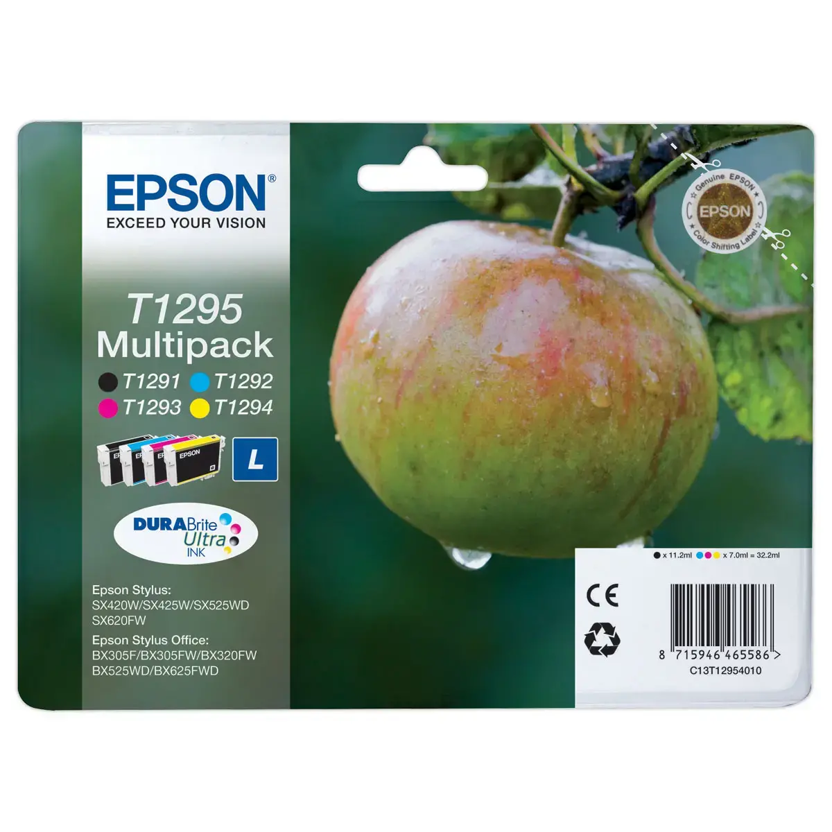 4 Cartouches Epson T1295 4 couleurs noircyan magenta jaune